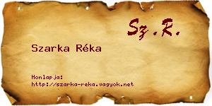 Szarka Réka névjegykártya